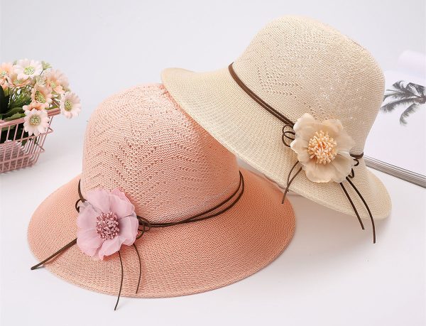 chapeau femme en paille avec fleur