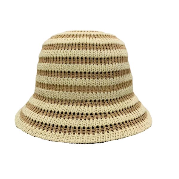 chapeau bob crochet rayé