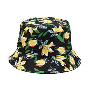 Bob à Fleurs Noir élégant