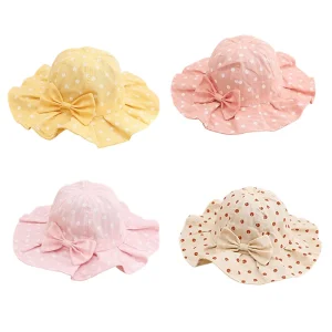 chapeau enfant nœud à pois