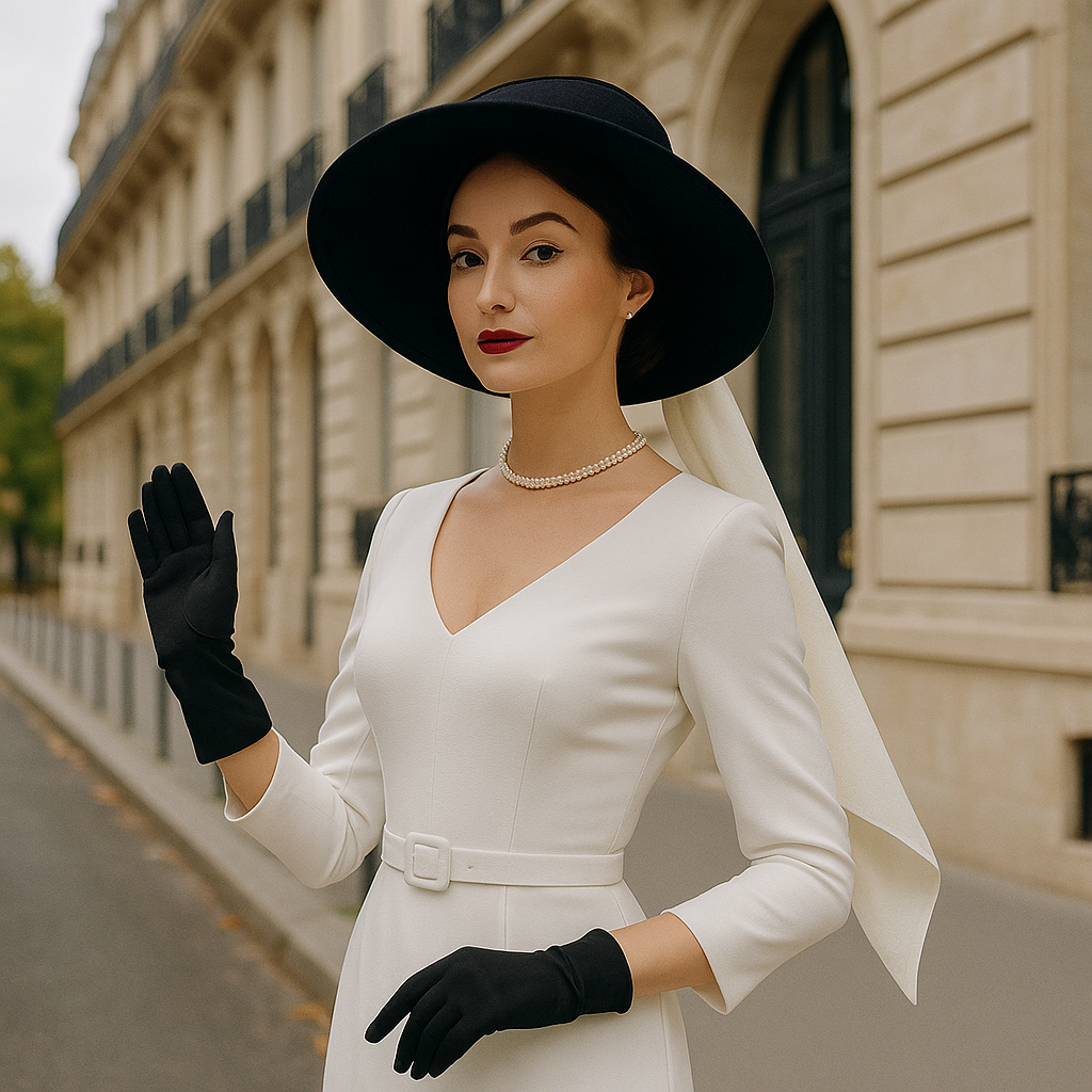 ruban blanc sur chapeau