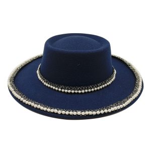 chapeau en laine femme perles