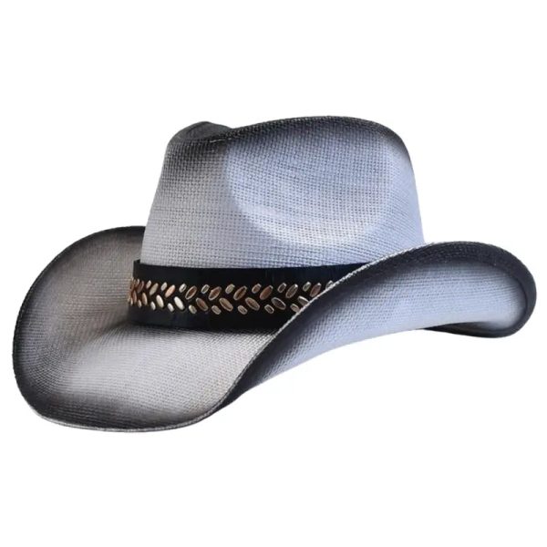 chapeau country paille blanc