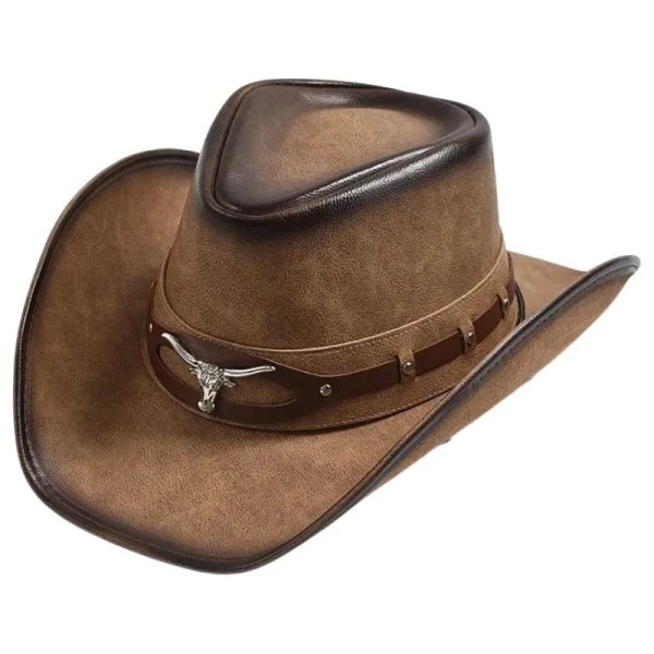 chapeau de cowboy en cuir homme