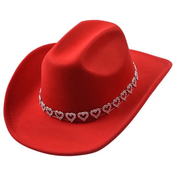 chapeau de cowboy femme rouge