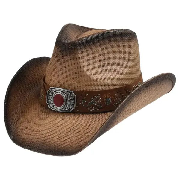 chapeau de cowboy en paille