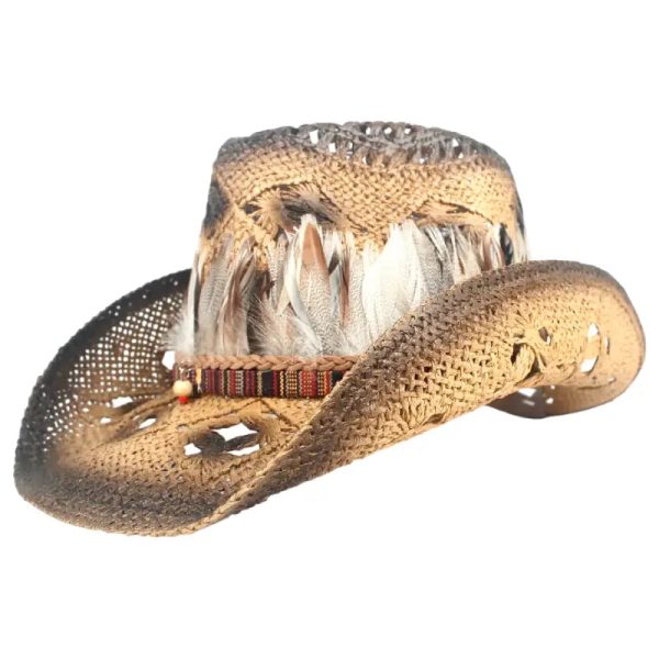 chapeau de cowboy avec plume