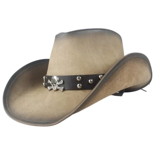 chapeau cowboy avec tête de mort